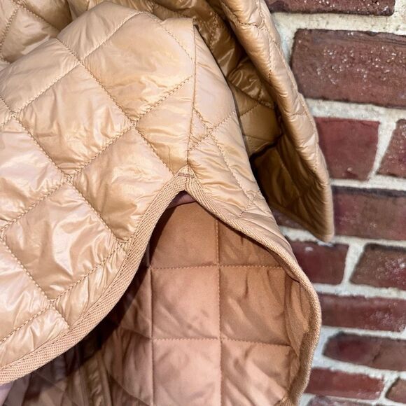 LOFT $190 Quilted Puffer jacket Coat Perfect Camel womens large NEW - Picture 8 of 9